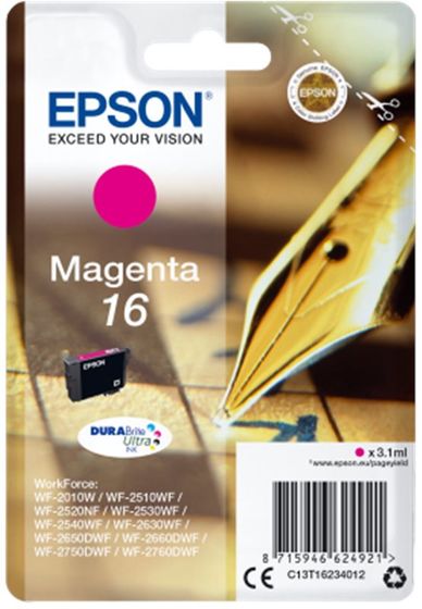 Epson Singlepack T16234012 Magenta 16 DURABrite - purpurová