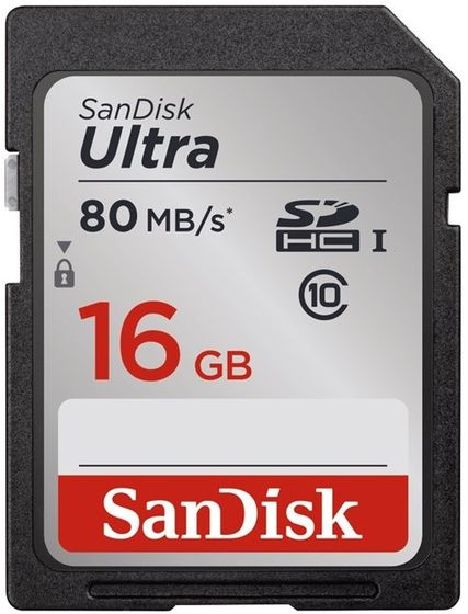 SanDisk SDHC 16GB Ultra 80MB/s Class 10 UHS-I