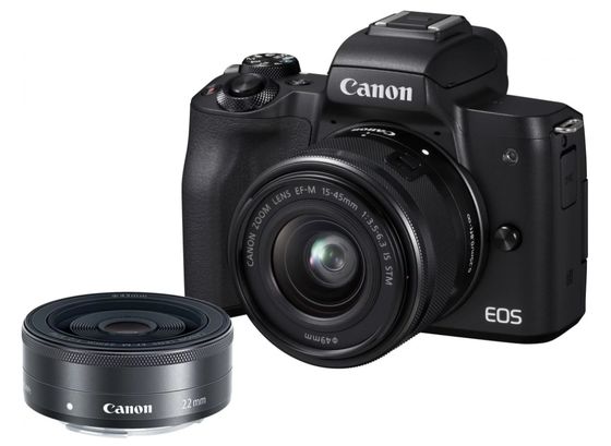 Canon EOS M50 + 15-45 mm + 22mm černý