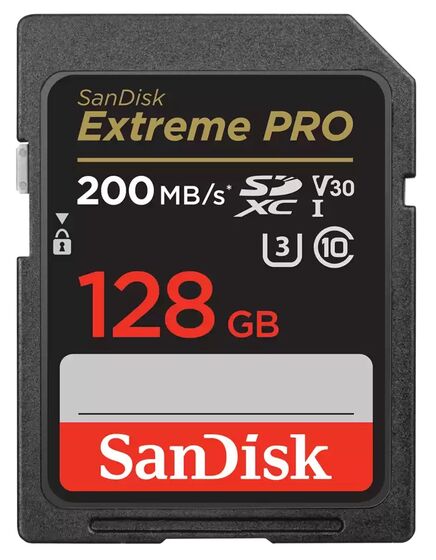 SanDisk SDXC 128GB Extreme Pro 200 MB/s Class 10 UHS-I U3 V30