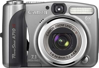 Canon PowerShot A710 IS + nabíječka + akumulátory!