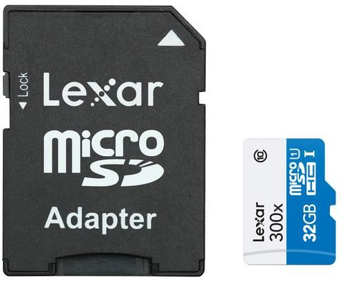 Lexar Micro SDHC 300x 32GB Class 10 + adaptér