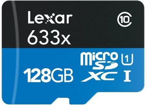Lexar Micro SD (SDXC 633x Class 10 UHS-1) 128GB karta + SD adaptér