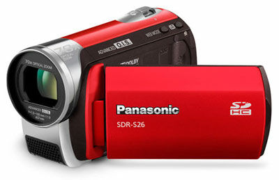 Panasonic SDR-S26 červená + SD 4 GB + brašna DF30 zdarma!
