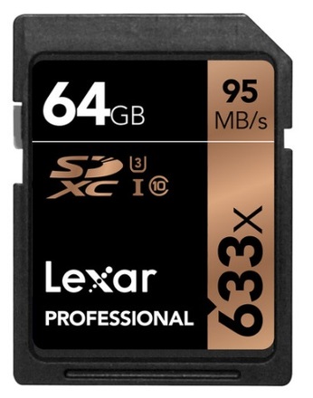 Lexar SDXC 64GB 633x, class 10, UHS-I